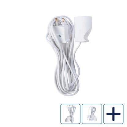 E-Line adapterkabel med børnesikring uden jord, hvid