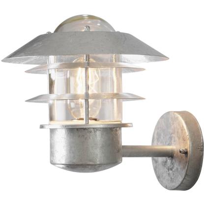 Konstsmide Modena væglampe up, IP44, Ø22 x 24 cm, galvaniseret