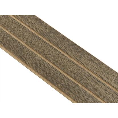 I-Wood Basic 3-lamel akustikpanel, sort olieret, brun filt og lys kerne, egefiner, 16 x 300 mm 