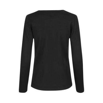 Seven Seas S640 The knit pullover med rund hals, dame, sort