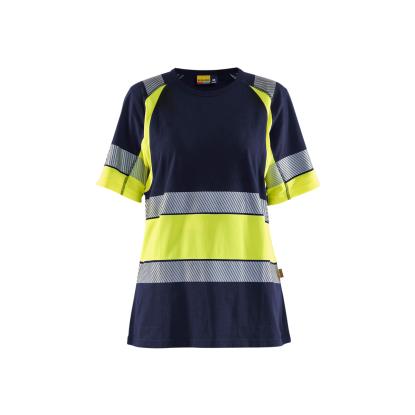Blåkläder 3410 dame high vis t-shirt, marineblå/hi-vis gul