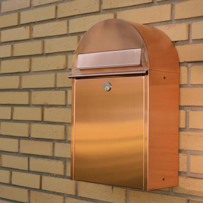 Kobberkompagniet Baron postkasse med rukolås, kobber