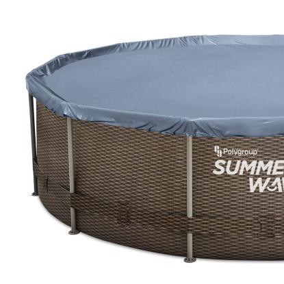 Summer Waves Active Frame pool med filterpumpe og stige, rattan look, brun, Ø457 x 106 cm