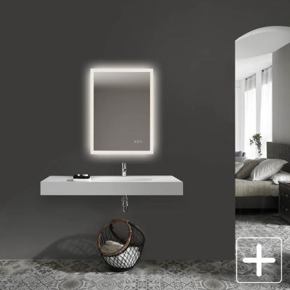 Houco Sunrise LED spejl med front + baggrundslys, farve + lysstyrkeregulering og antidug, model 3 Houco Sunrise LED spejl med front + baggrundslys, fa