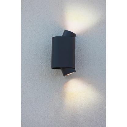 LUTEC CYPRES udendørs væglampe, up/down, H20,2 cm, GU10, IP44, mørk grå