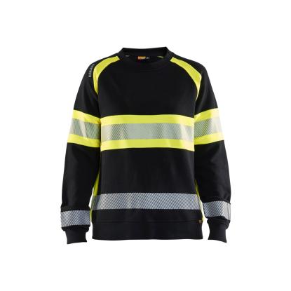 Blåkläder 3409 dame high vis sweatshirt, sort/hi-vis gul