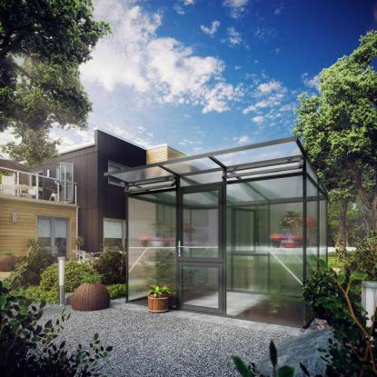 KGT Linea II drivhus, antracitgrå, 6,06 m²