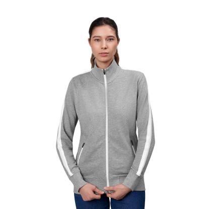 ID 0627 sweat cardigan med kontrast, dame, grå melange