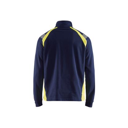 Blåkläder 3432 sweatshirt half zip, marineblå/hi-vis gul