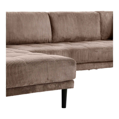 Lido venstrevendt U-sofa med åben ende, brun
