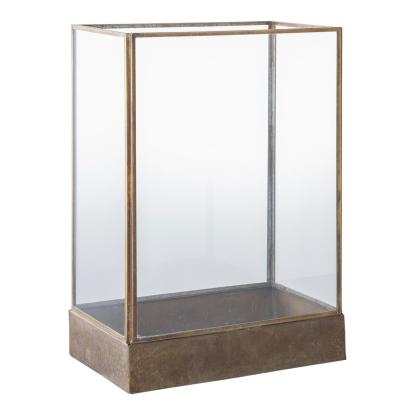 Manali lanterne, metal/glas, antik messing look, 15 x 25 x 36,5 cm