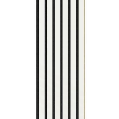 I-Wood Basic Original akustikpanel, hvidmalet, sort filt og lys kerne, folie, 16 x 300 mm 