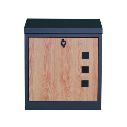 Pakkepostkasse, antracit/trælook, 43 x 24 x 52 cm