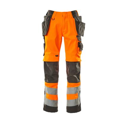 MASCOT SAFE SUPREME Wigan arbejdsbukser med hængelommer, hi-vis orange/mørk antracit