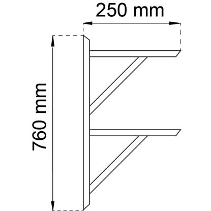 Habo 400 hyldeknægt dobbelt, fyr, 250 x 760 mm