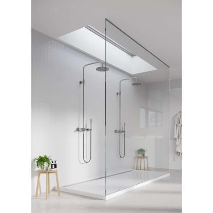 Fibo Colour vådrumspanel med 3 x 3 cm fliselook, 10 x 600 x 2400 mm, denver white high gloss