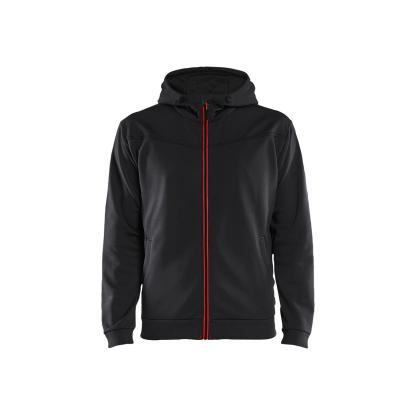 Blåkläder 3363 hættetrøje full zip, sort/rød