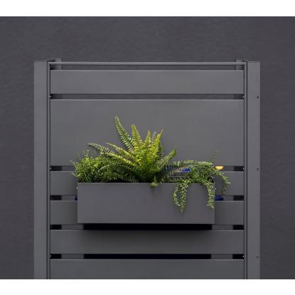 Westmann Planum plantekasse til renovationsskjul, stål, antracitgrå, 20 x 50 x 12 cm