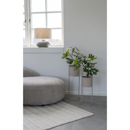 Bordlampe, grøn keramik med lampeskærm