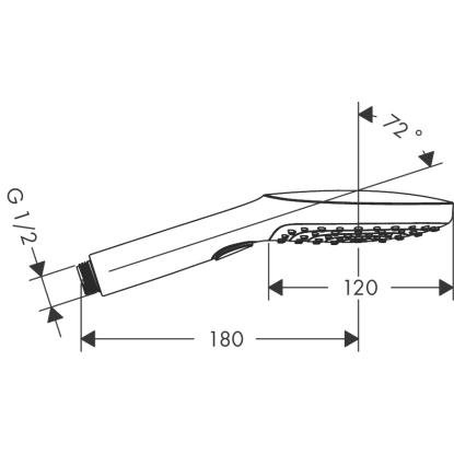 hansgrohe Raindance Select E håndbruser, Ø120 mm, 3-jet, krom