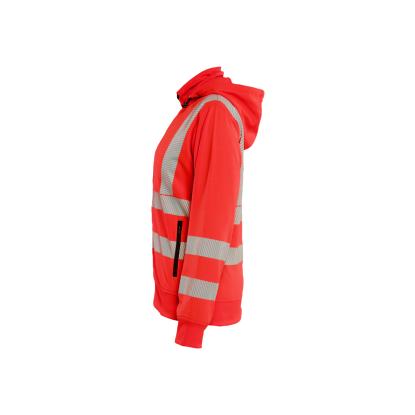 Blåkläder 3574 dame high vis sweatshirt med aftagelig hætte, hi-vis rød