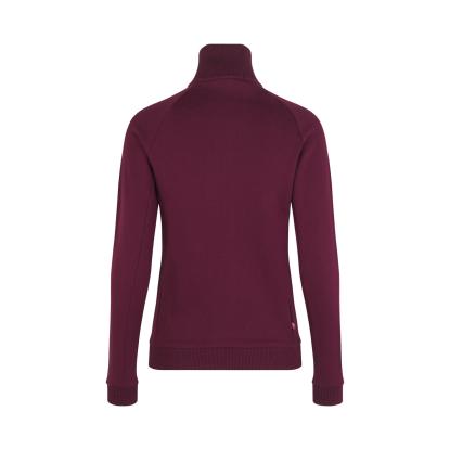 ID 0629 sweat cardigan med lynlås, dame, bordeaux