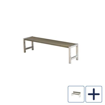 PLUS plankebænk, gråbrun/nåletræ, 176 cm