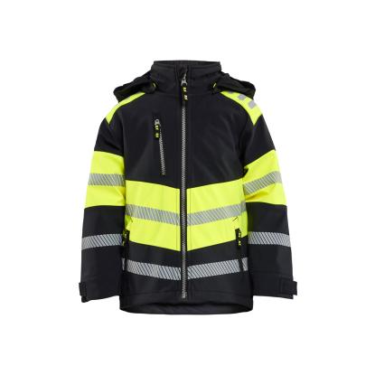 Blåkläder 5211 softshell-jakke til børn, sort/hi-vis gul