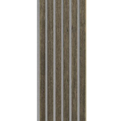 I-Wood Basic Original akustikpanel, sort olieret, grå filt og lys kerne, egefiner, 16 x 300 mm 