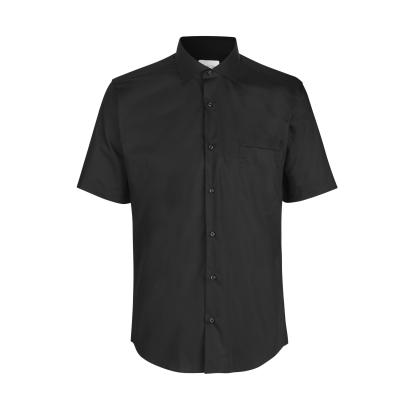 Seven Seas SS410 Poplin skjorte med korte ærmer, modern, sort