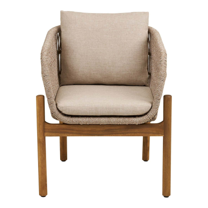 Terracina havestol med hynde, akacie, beige
