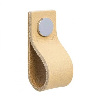 Beslag Design Loop greb, natur læder/krom
