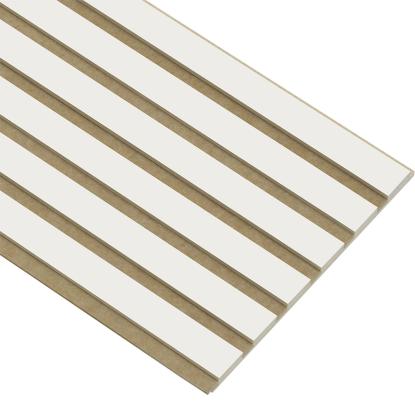 I-Wood Basic Original akustikpanel, hvidmalet, brun filt og lys kerne, folie, 16 x 300 mm
