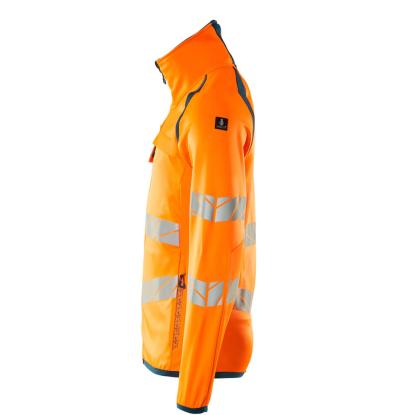 MASCOT ACCELERATE SAFE fleecetrøje med lynlås, hi-vis orange/mørk petroleum
