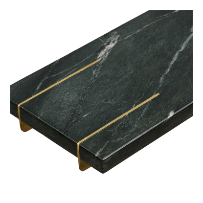 Diu bakke, sort marmor/messing, 38 x 12,5 cm