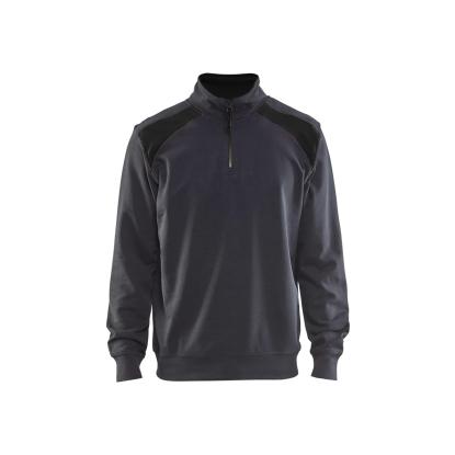 Blåkläder 3353 sweatshirt half zip, mellemgrå/sort