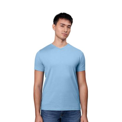 ID T-TIME® 0514 T-shirt med v-hals, lys blå