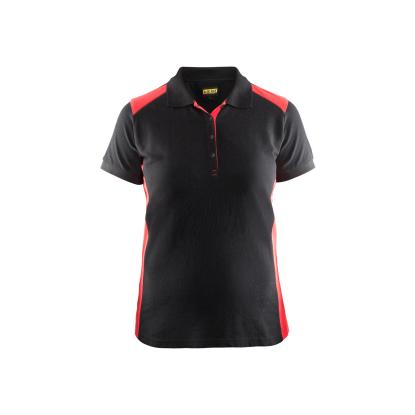Blåkläder 3390 dame poloshirt, sort/rød