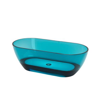 Best Design Color fritstående badekar, 170 x 78 cm, blå transparent