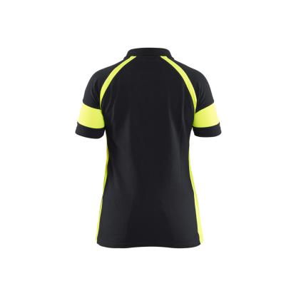 Blåkläder 3529 dame poloshirt, sort/hi-vis gul