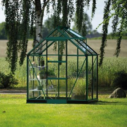 Halls Icon 6 drivhus 2,5 m², grøn, 3 mm hærdet glas