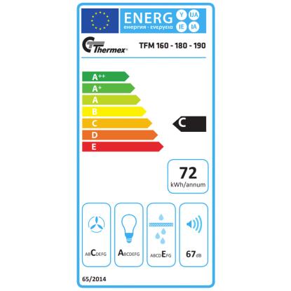 Thermex TFM 160 skabsintegreret emhætte, stål, 60 cm