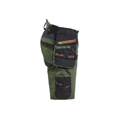 Blåkläder 1972 striker håndværkershorts med stretch, skovgrøn/rust