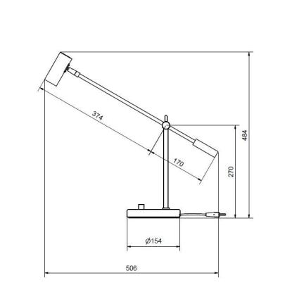 Belid Cato bordlampe, H48,5 cm, GU4/MR11, alu