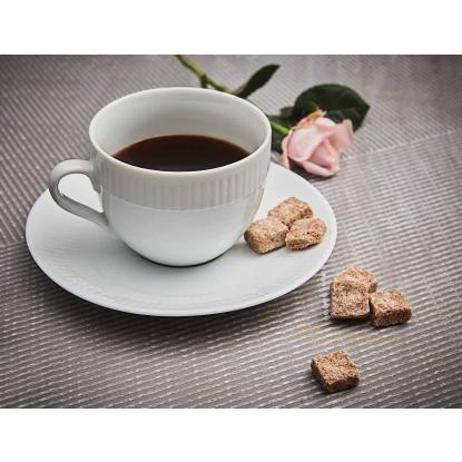 aida Relief kaffekop med underkop, 20 cl, porcelæn, hvid - 4 stk.