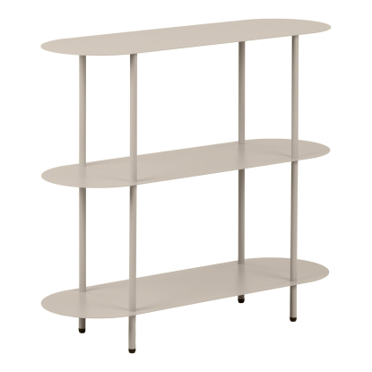 Rieti reol med tre hylder, metal, sand, 81 x 90 x 31 cm