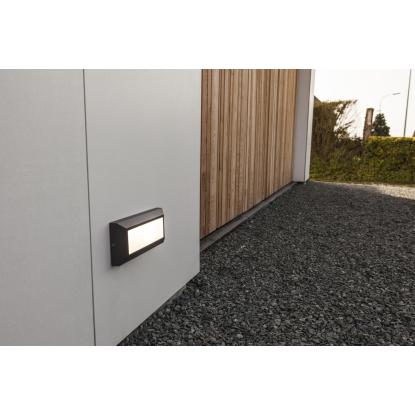 LUTEC HELENA udendørs LED væglampe, B23 cm, IP54, 4000K, mørk grå