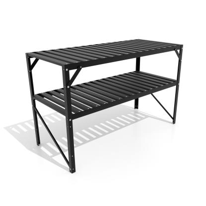 Vitavia aluminiumsbord med ekstra hylde, sort