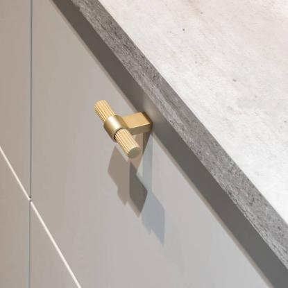 Beslag Design T Helix Stripe knop, messing