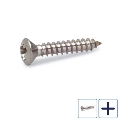 FAST pladeskrue med undersænket hoved, rustfri A4, 5,5 mm - 100 stk.